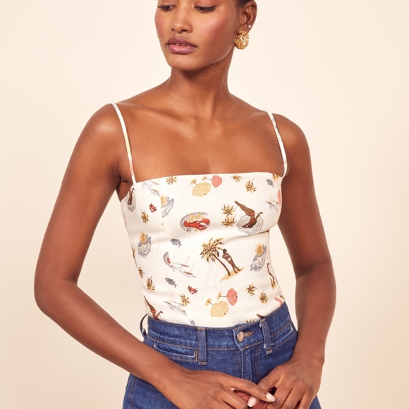 Reformation Tops - Reformation Linen Overland Top In Tropez